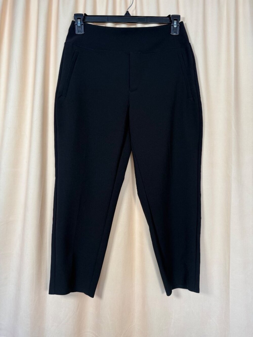 Athleta Black Slim-Fit Crop Ankle Pants Zip Pockets Size 8/P Office Workwear